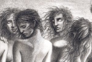 Inner Betrayal and Rebirth - detailiu. Graffiti made by Raluca-Ecaterina Dragomir (Raludra), a plastic artist from Bucharest.